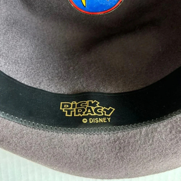 Dick Tracy Womens Disney Vintage wool Fedora Hat Black Size Medium - Picture 5 of 11